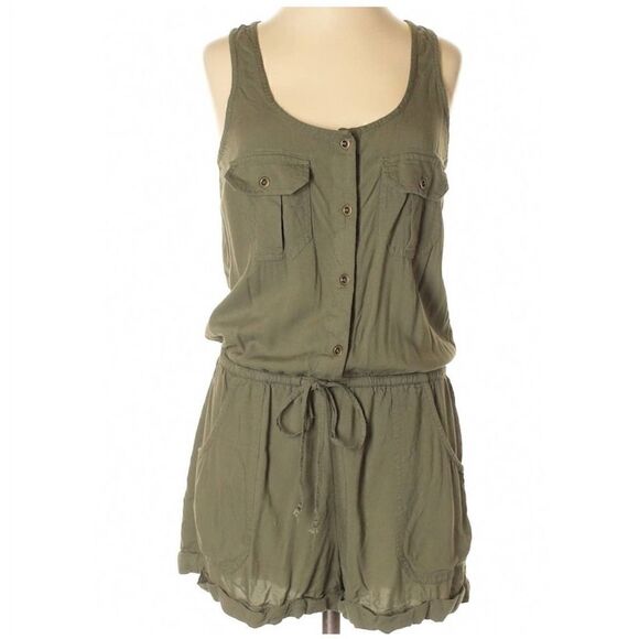 American Eagle Outfitters Green Button Front Mini Romper Size XXS - Picture 1 of 6